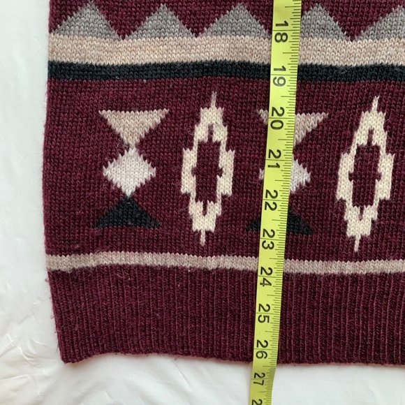 American Eagle Sweater Womens Medium Beige Red Aztec Southwestern Wool Blend NEW - Picture 11 of 12